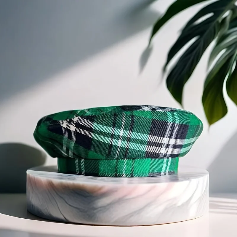 HongLuan zoet geruit patroon baret en krantenjongenspet vrouw, cosplay vrouwelijke accessoires