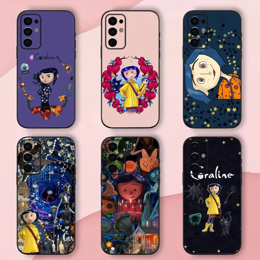 C-Coraline-S-The Magic Door Phone Case For Samsung S24,S21,S22,S23,S30,Ultra,S20,Plus,Fe,Lite,Note,10,9,5G Black Soft Shell