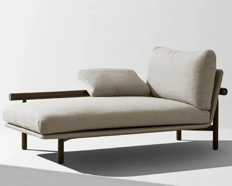 

Simple Solid Wood Leisure Couch Villa B & B Club Lounge Chair Living Room Single Rest Chaise