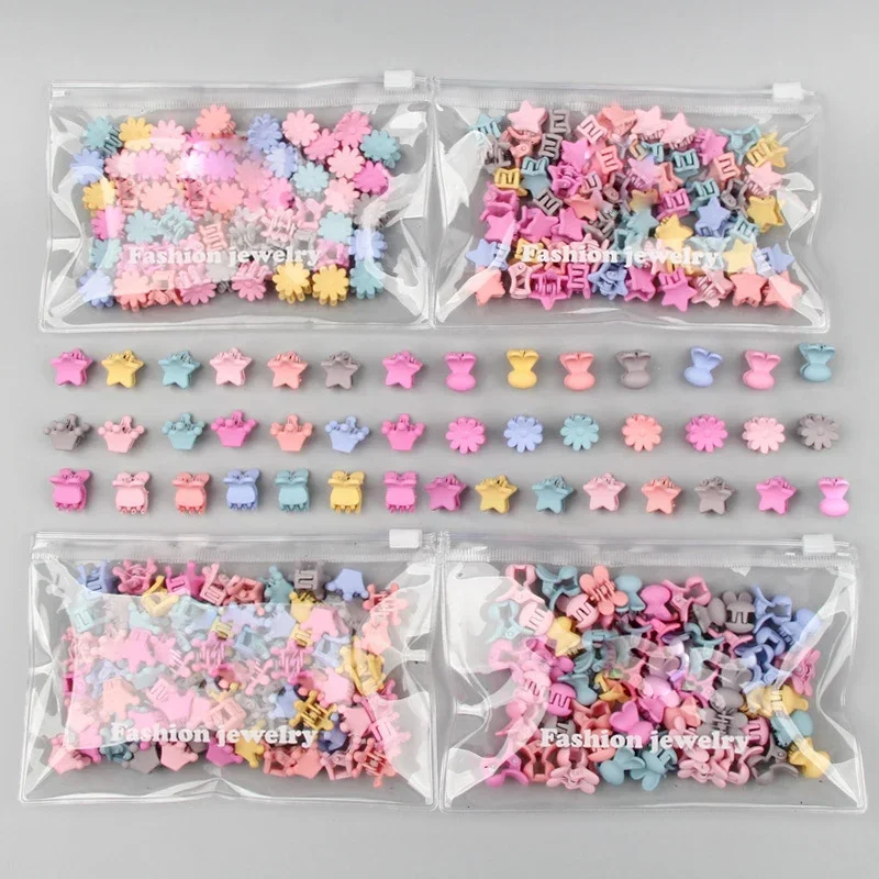30Pcs/Lot Small Cute Hair Claws Clips For Girls Baby Colorful Hairpin Cartoon Rabbit Flower Crown Star Hair Clips Accessories image 2