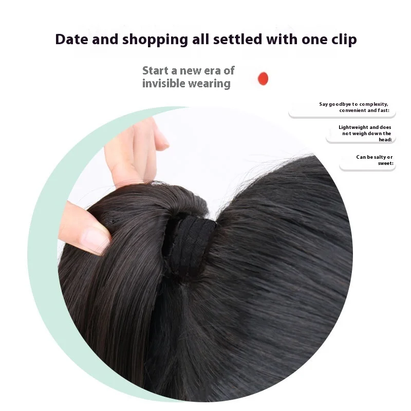 긴 생머리용 클립온 포니테일 헤어피스 고온 합성 섬유 여성용 레이지 볼륨감 있는 하이 포니테일