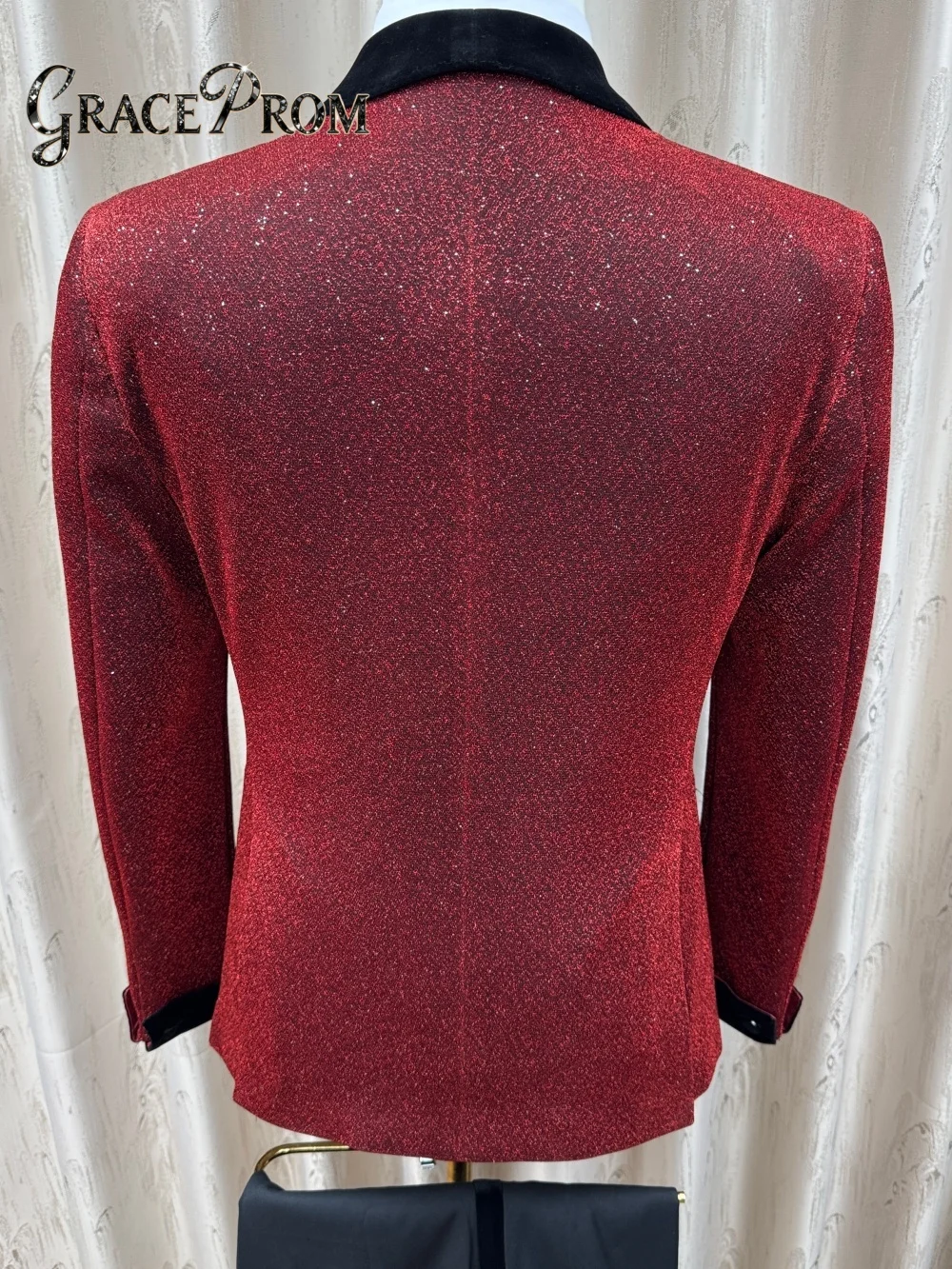 Elegant Crystal Single - Breasted Men's 2PCS 2026 Exquisite Jacket Suit Casual Party Prom Wedding Set for Wedding Groom Customiz