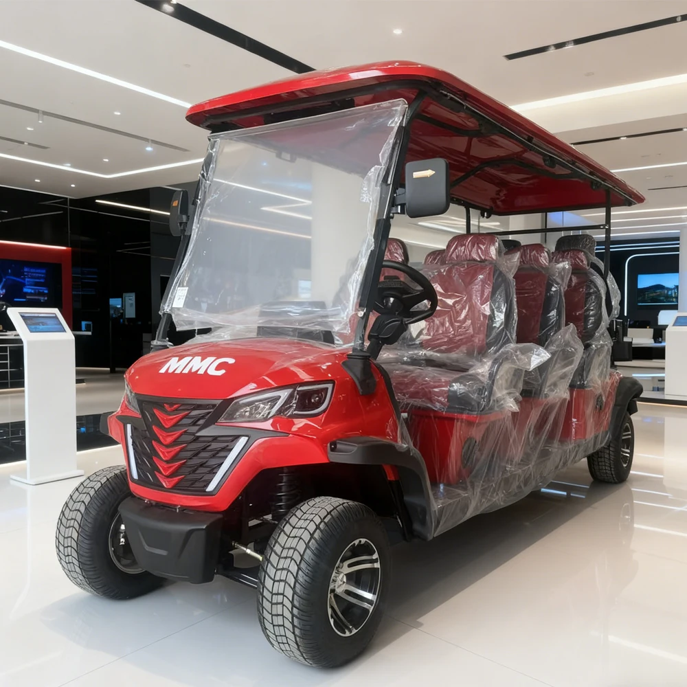 New Popularity 8 Seater Electric Golf Cart 5000W Motor Scooter Go Karts Adult High Strength Steel Sightseeing Electric Golf Cart