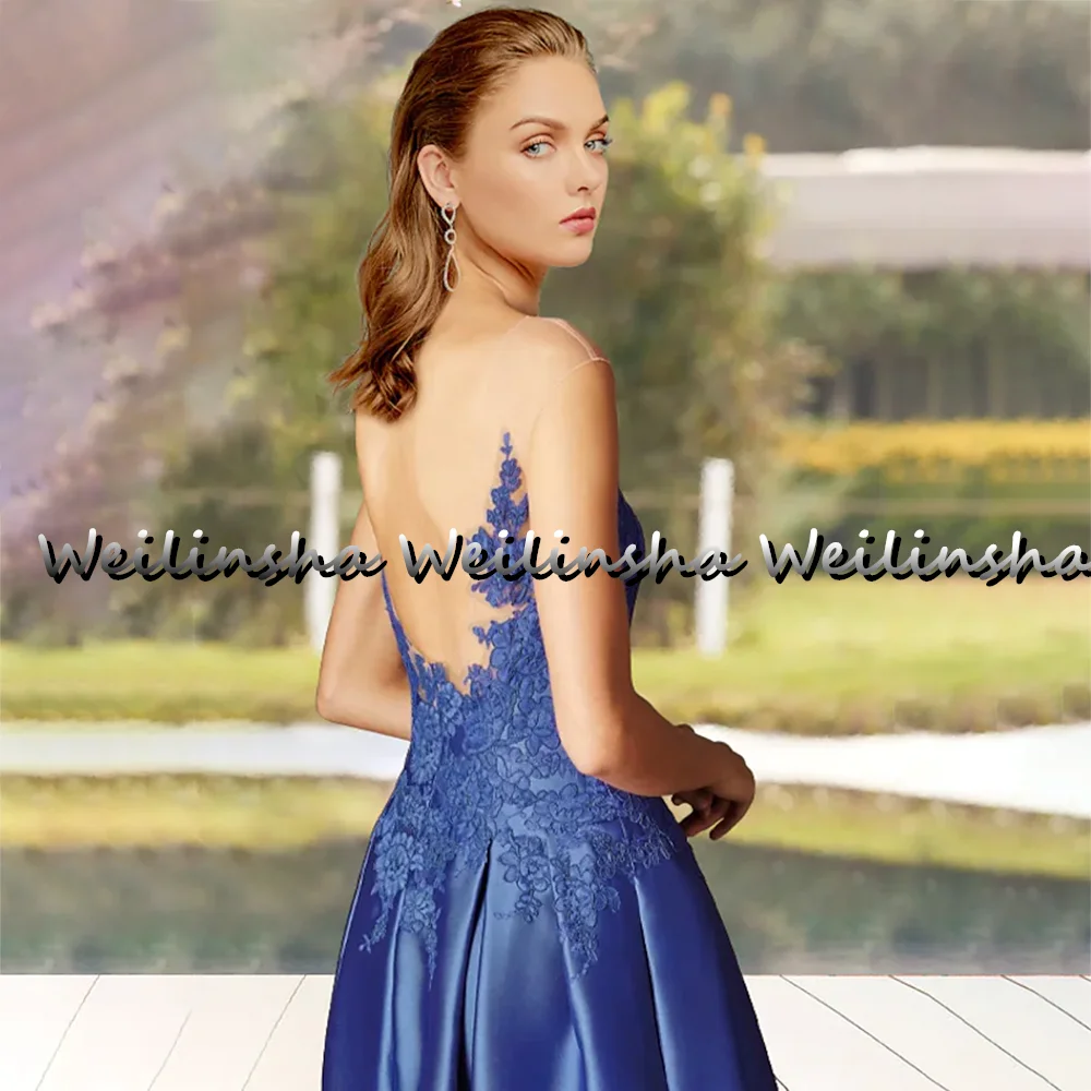 Weilinsha A-Line Mother Of The Bride Dress Elegant V Neck Floor Length Appliques Top Wedding Guest Gowns Evening Party 