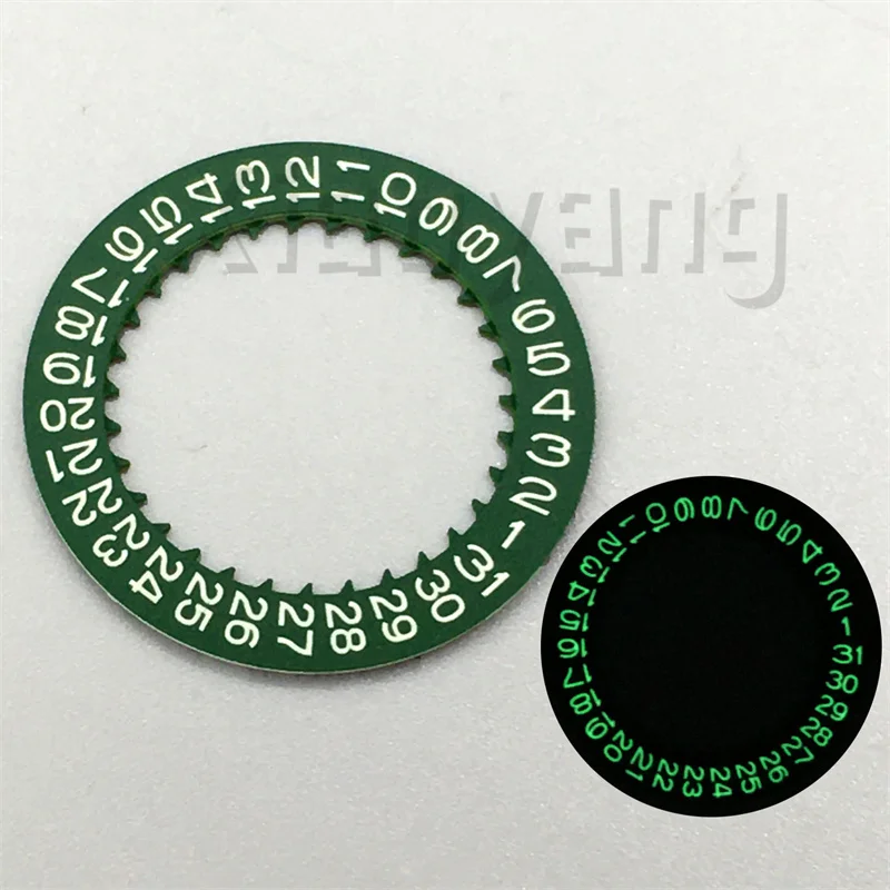 NH35 Luminous Watch Date Wheel Black White Green Blue Calendar Disc For NH34 NH35 Movements 3.0/3.8 Crown Modified Repair Tools