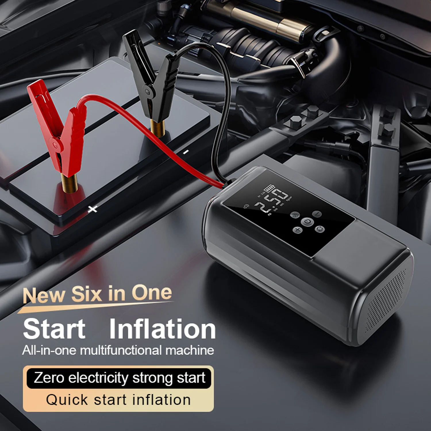 12V Jump Starter Power Bank with LCD Display – 3 Mode Torch & Dual USB Ports, Emergency Booster for Petrol Diesel Cars