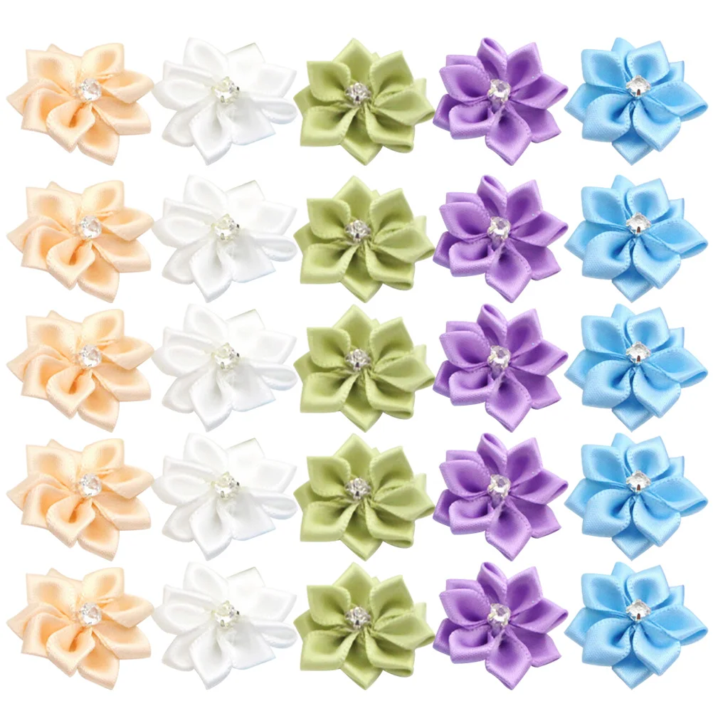 

200pcs Flowers Hair Accessories Small Diamond Floral Decor Headdress Accessory DIY Craft Supplies for Headwear