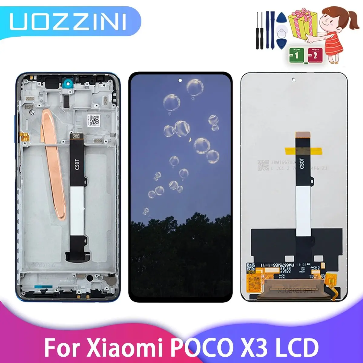 6.67\'\' LCD For Xiaomi Poco X3  Display Screen Touch Panel Digitizer For Xiaomi Poco X3 NFC / Poco x3 Pro LCD Parts 100% Tested