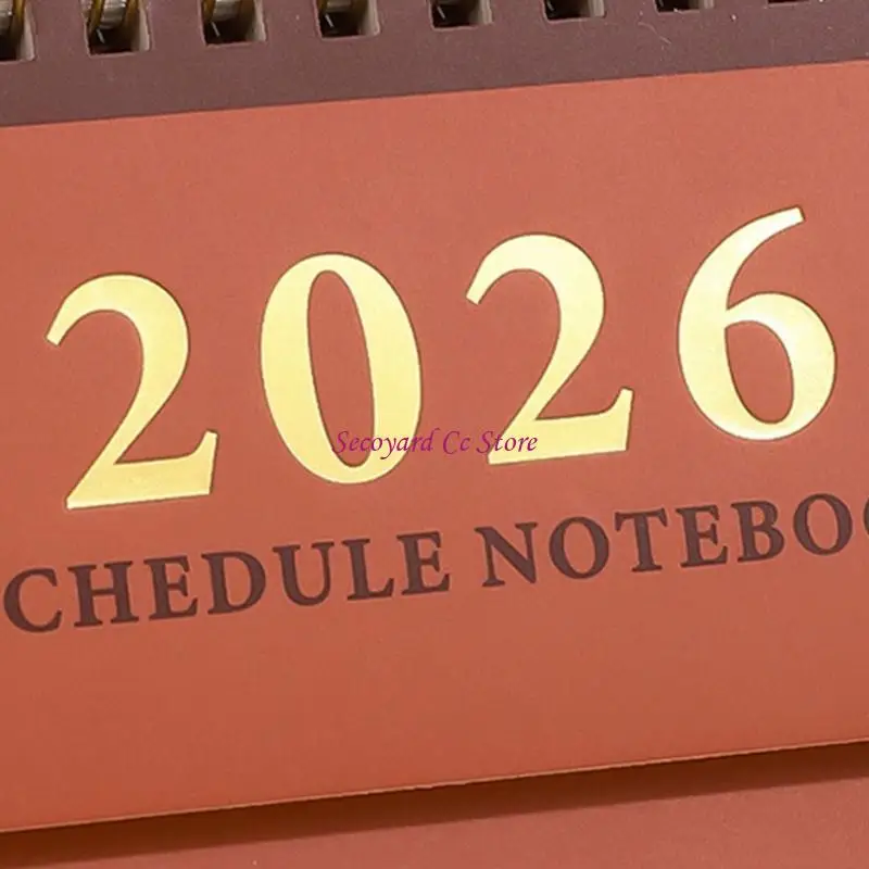 

N3UC 2026 Desktop Calendar Household Calendar Twin-Wire Binding Desk Calendar Standing Calendar Small Calendar Home Supply