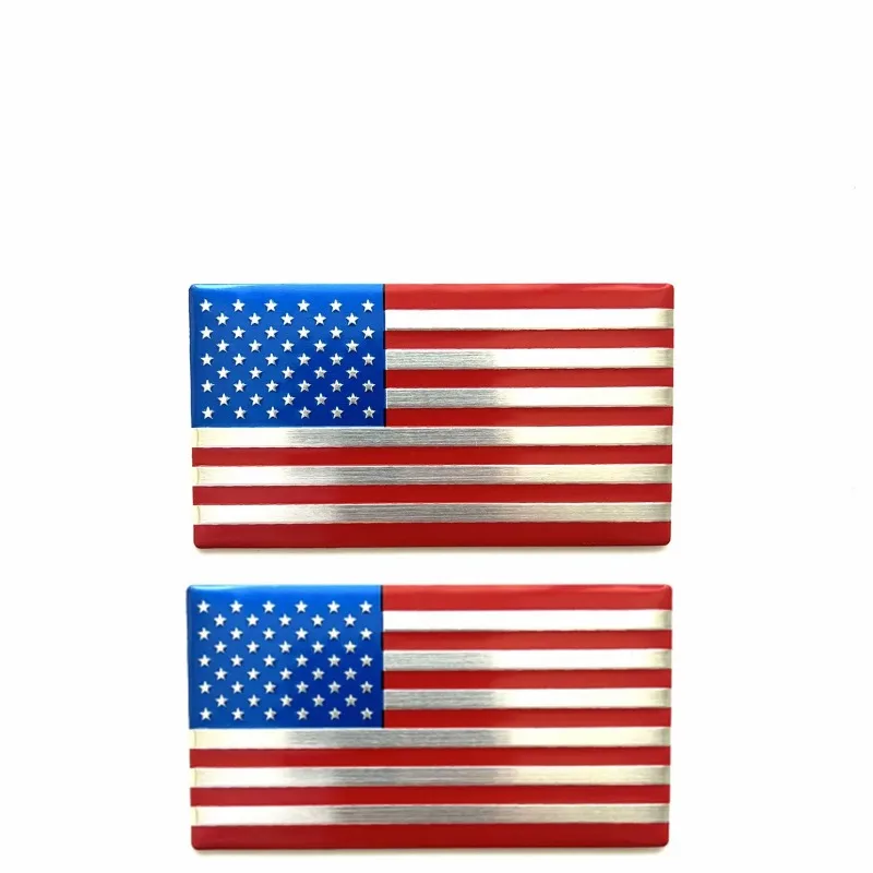 

Для багажника, задняя сторона автомобиля, наклейка, декоративные аксессуары, алюминиевый сплав, металл, американский флаг, логотип автомобиля, подходит, 2 шт., новинка