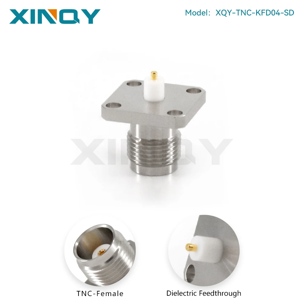 XINQY DC-6GHz RF Connector, TNC-KFD PCB Screw-fixed Antenna Mount, Bulkhead Solder Joint