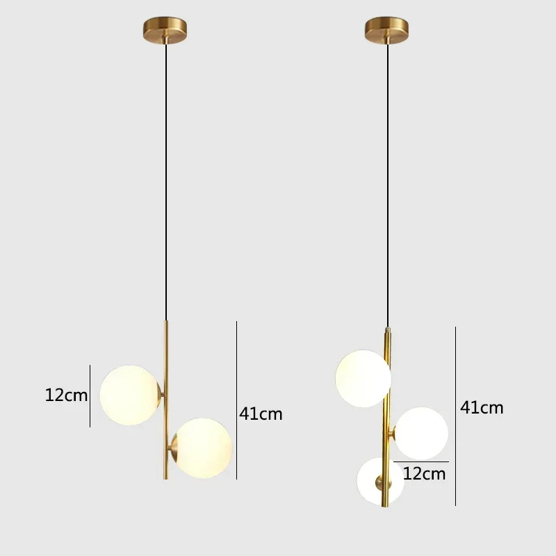 Modern Glass Ball LED Pendant Lights Nordic Black Bedroom Hanging Lamp Live Room Dining Decor Lights Fixture Kitchen Accessories