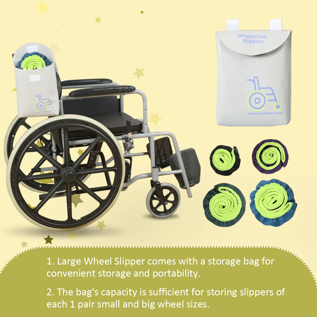 

Ehucon Прочные Чехлы для Колёс Инвалидных Колясок из ПВХ - Защита для Пожилых, Инвалидов и Пациентов с Разными Размерами