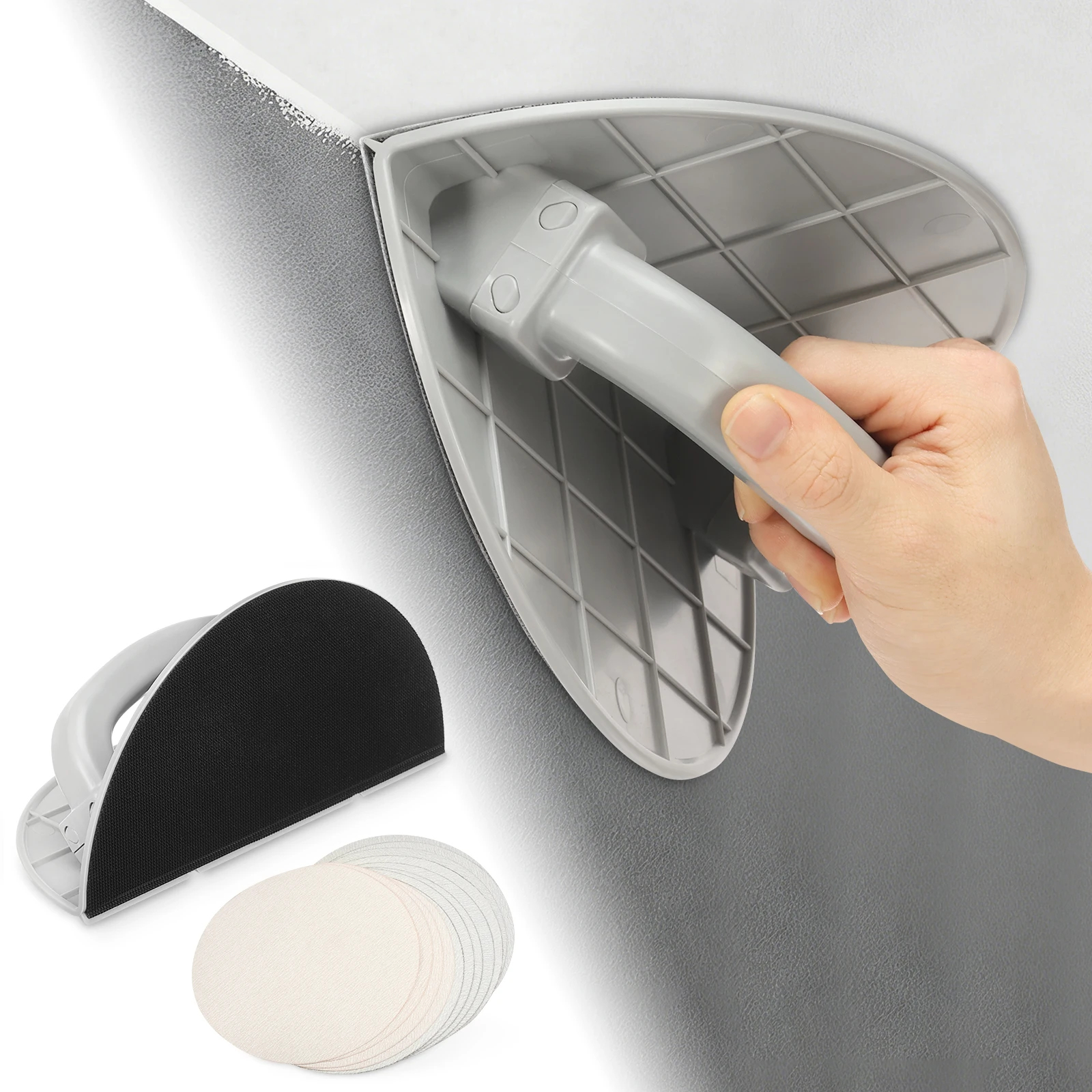

Multifunctional Semi-Circular Angle Sanding Sandpaper Tool Self-Adhesive Handheld Drywall Corner Sander Kit for Drywall & Corner