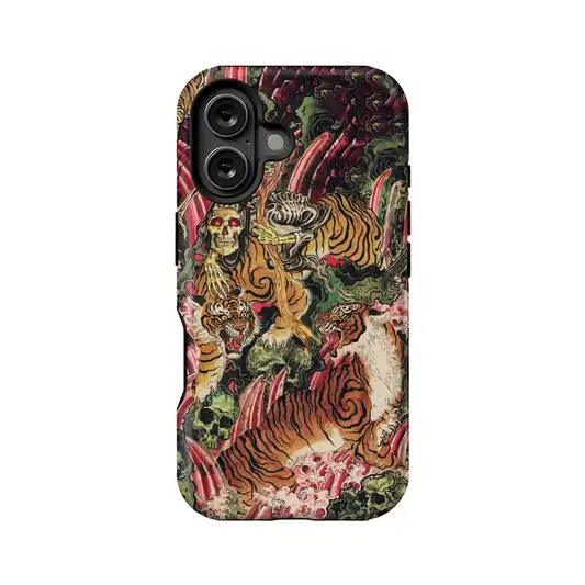 Luxuriöse Clmj Tiger Aesthetics Handyhülle für iPhone 17 17e 16e 16 15 14 13 12 11 X XS XR XSMAX 7 8 Air Pro Max Plus Doppelschichtig
