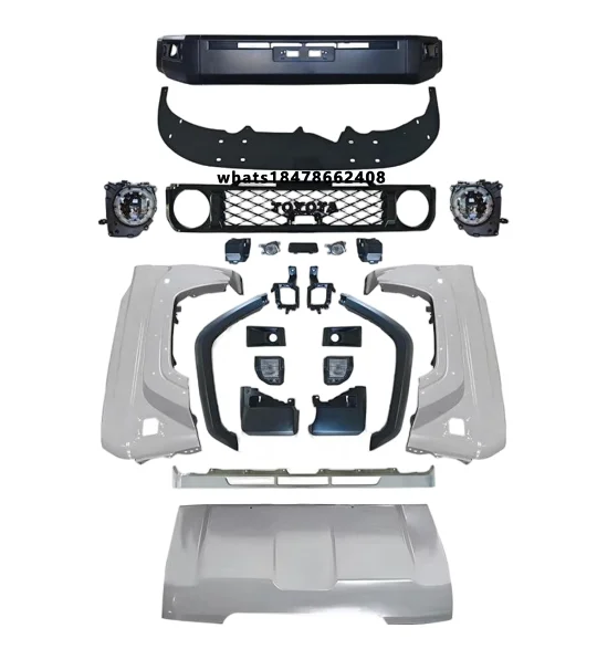 

For LC76 2014 Upgrade 2024 Complete Set of Upgraded Engine Cover, Grille , Front and Rear Bumpers,headlights Body Kits