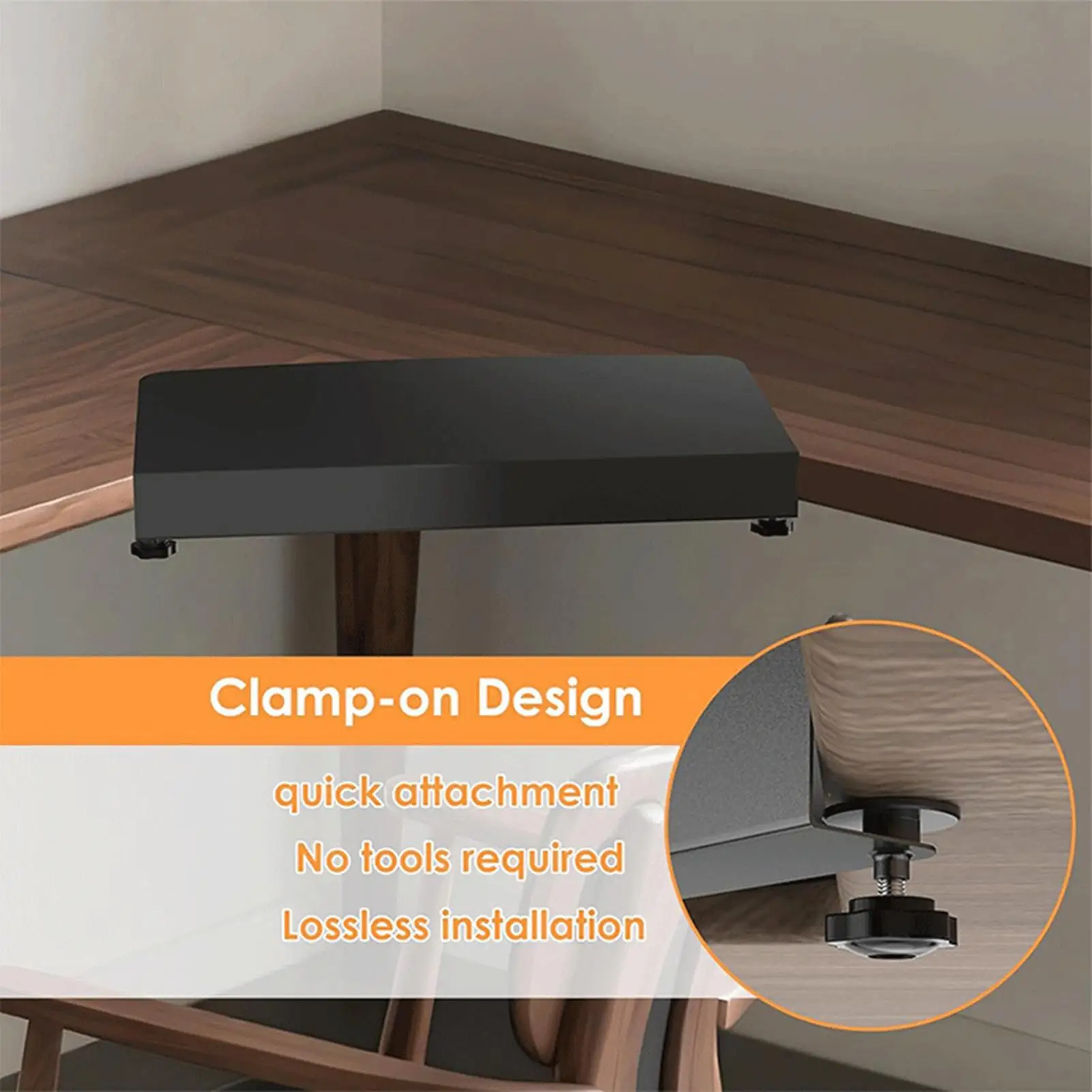 Desk Extender Tray Clamp-On Desktop Extender Extension Adapter Organizer Holder For Home Dorm Travel L Shaped Table College
