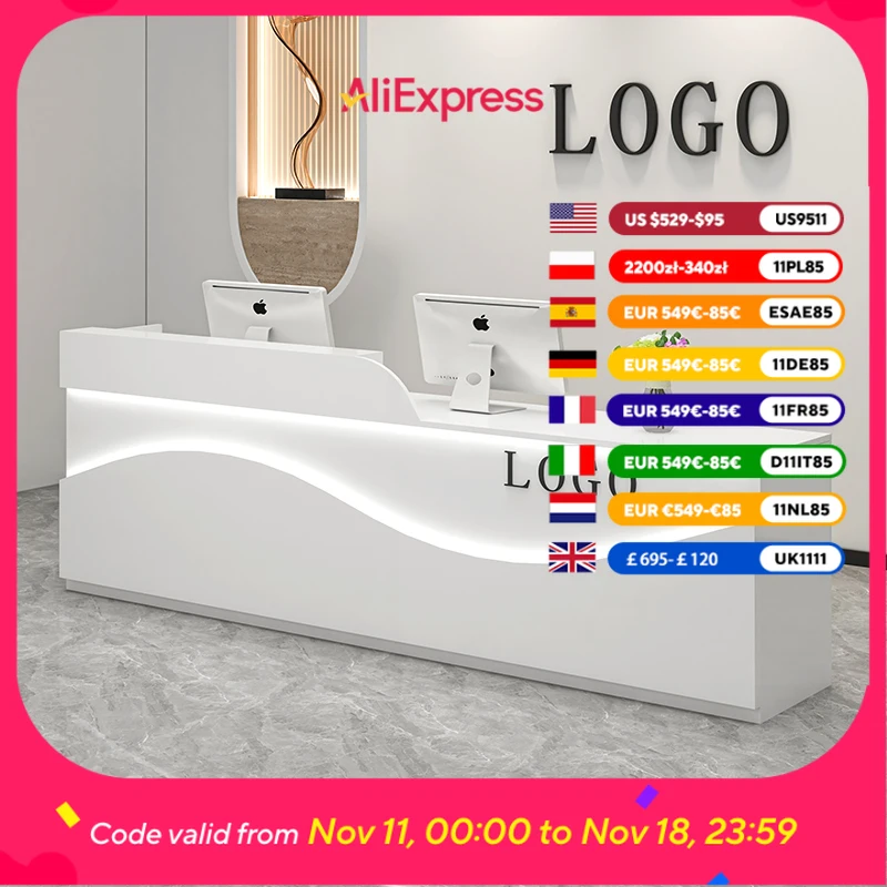 

Aesthetics Logo Reception Desks Large Organizer Office White Reception Desks Drawer Luxury Mostrador Recepcion Furniture