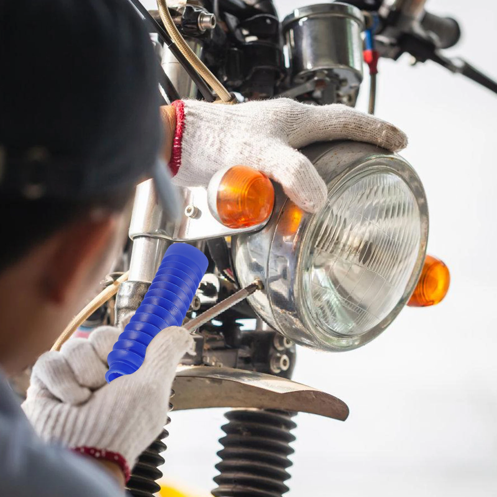 

Universal Motorcycle Fork Boot Blue Shock Absorber Protector For Dirt Bikes Easy Installation No Tools Durable