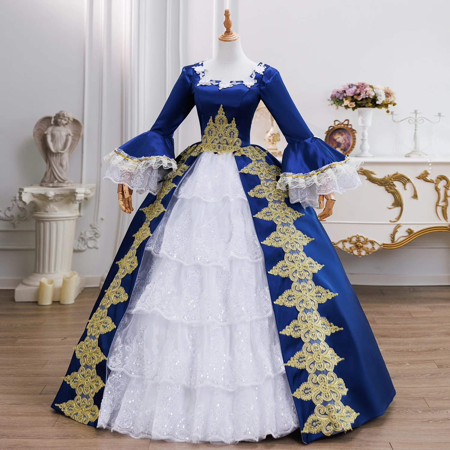 Robe de mariée géorgienne à lacets, robe de bal Marie Antoinette pour femmes, robe de soirée victorienne