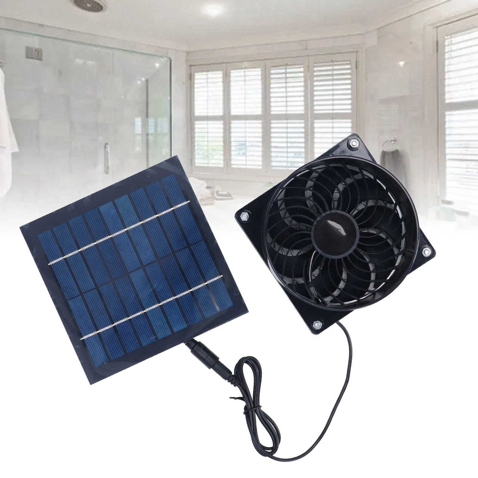 Solar Powered Exhaust Vent Fan Professional Efficient Energy Saving Solar Powered Duct Fan for Outside Attic Dog House Shed