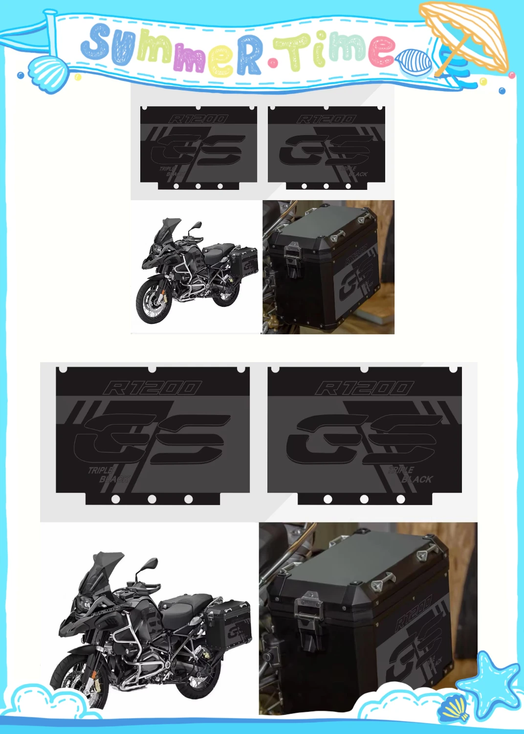 

Motorcycle Decal Case for BMW 2004-2024 R1200GS R1200 GS Adventure 2019-2024 ADV Side Panniers Sticker