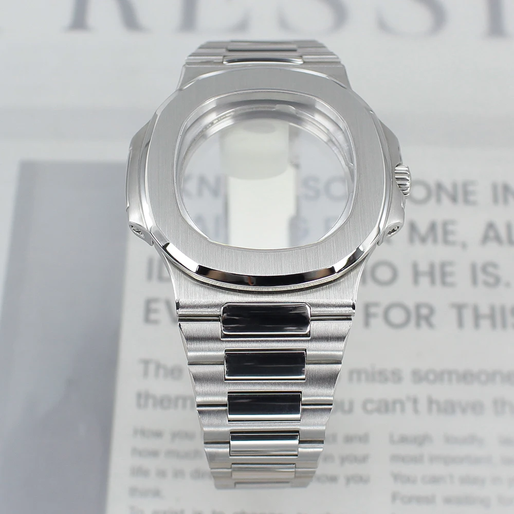 43.3 مللي متر الفضة رقيقة جدا ساعة حافظة الياقوت كريستال ل ميوتا 9015 30 مللي متر الهاتفي ساعة عالية الجودة اكسسوارات تعديل نوتيلوس #6