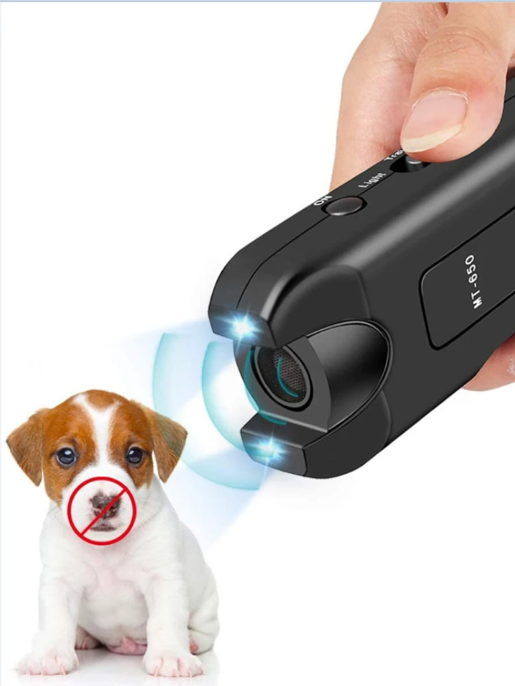 Dog Repeller Portable Ultrasonic Deterrent Handheld Anti-barking 3in1 Dog Training Device Repel Animals Pets Dog Trainer