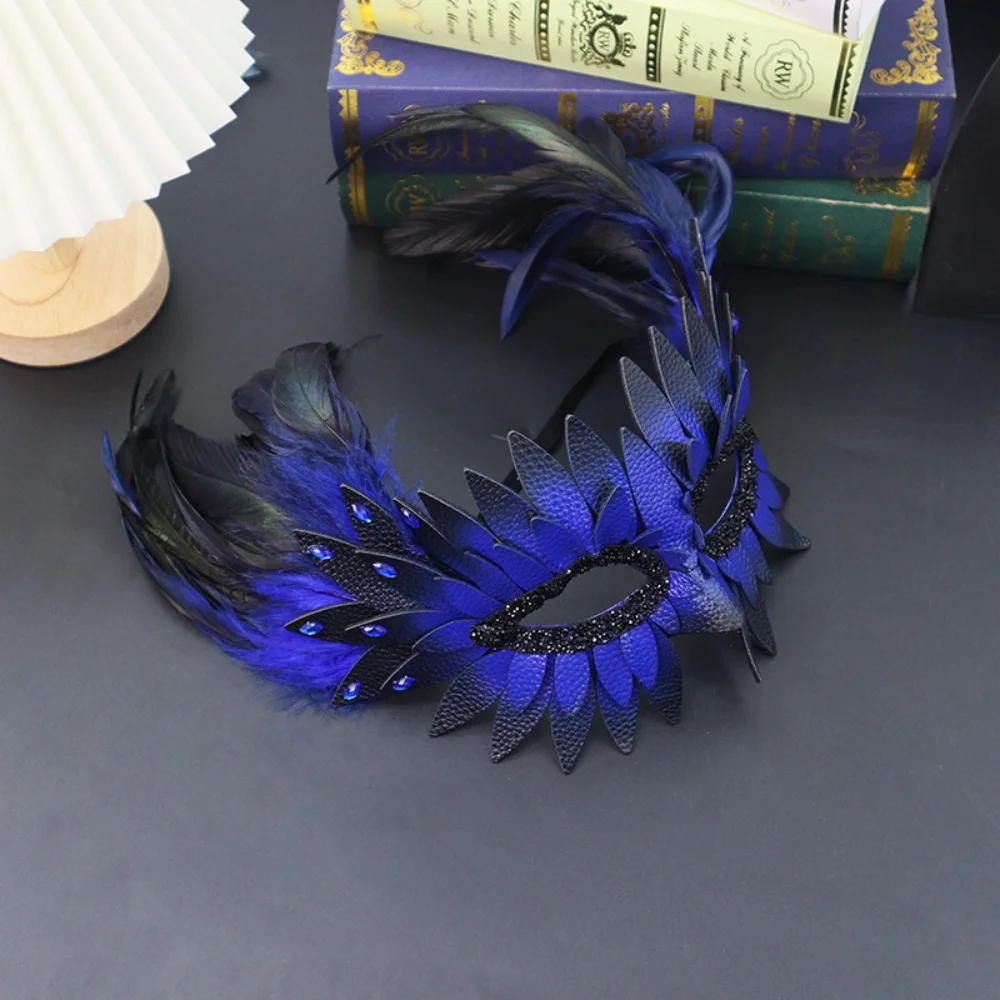 قناع منقار الطيور غامض من الريش نصف وجه قناع حفلة تنكرية قسط لحفلات الرقص الكرنفالات حفلة تنكرية