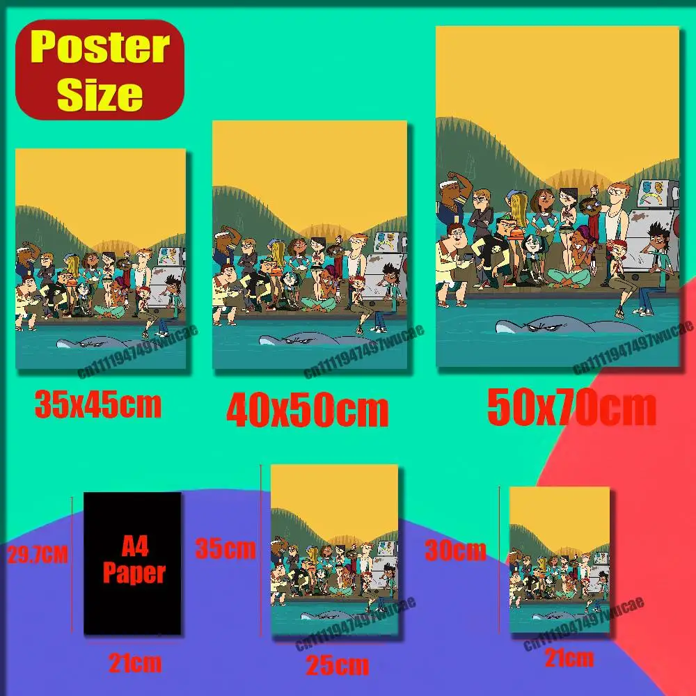 For Gwen Total Drama Island Poster Wall Sticker Paper Bedroom Custom Self-adhesive Decoration Fans Playbill Cover