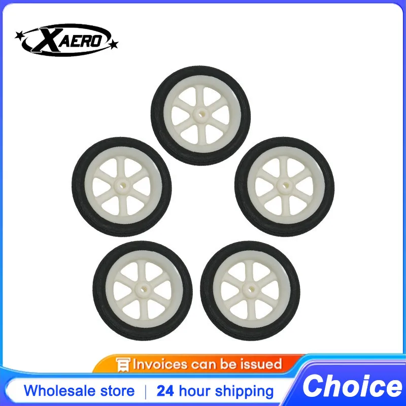 

XAERO 10PCS Light Foam Wheels 6-Spoke White 30-50mm Sponge Tire for RC Aircraft Model Parts
