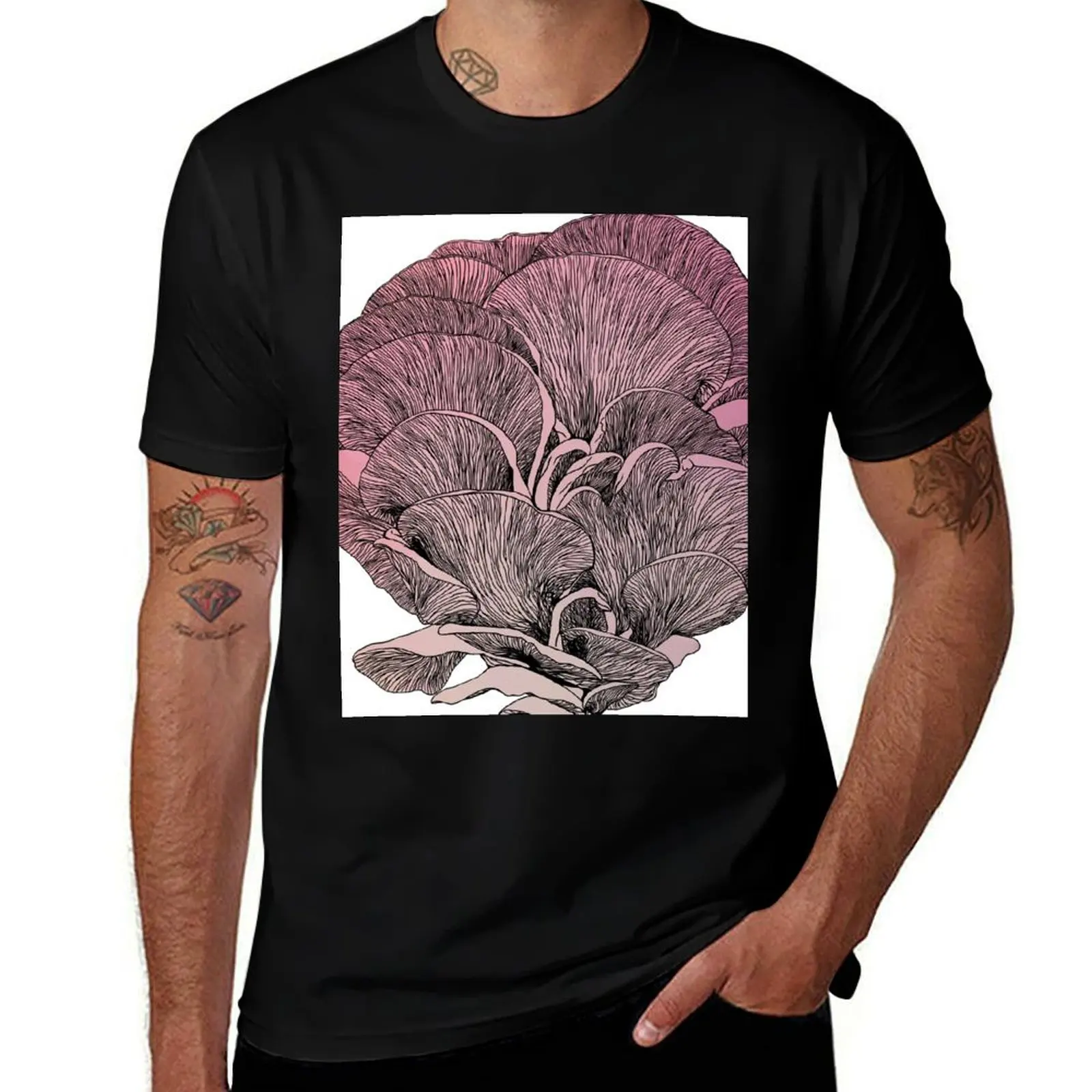 

Pink Oyster Mushroom, Pleurotus Djamor T-Shirt sweat animal prinfor boys mens funny t shirts