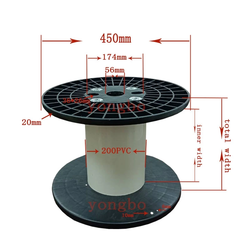 450mm Wire and Cable spool Plastic Bobbin Plastic Spool  Reel Bobbin （can be disassembled）