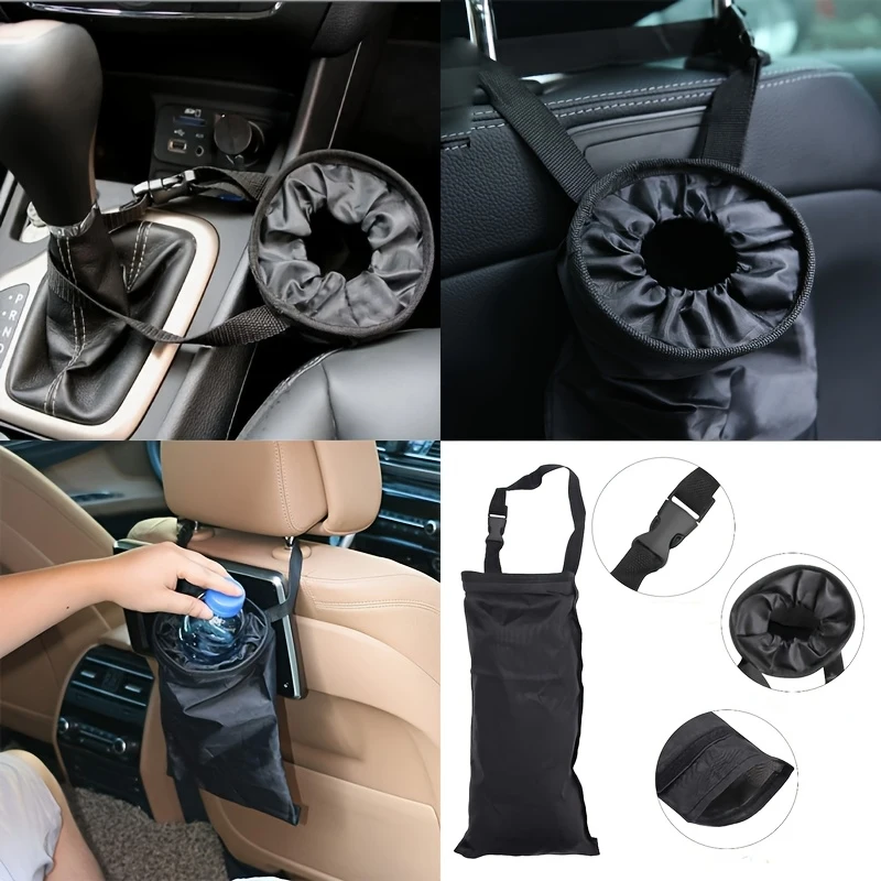 Universal car trash bag，Car-mounted hanging foldable trash bag，Can be hung on the seat headrest，Used for daily garbage storage i view 5