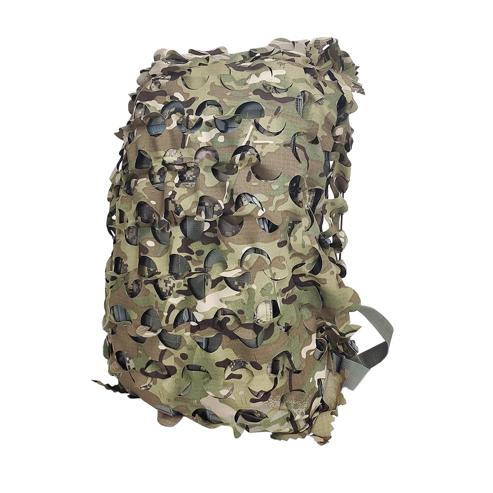 3D Bionic Leaf Shape Disguised Net Rucksackbezug 60L 80L Laser Cut Jagdrucksackbezug Fallschirmjäger – Detail 16
