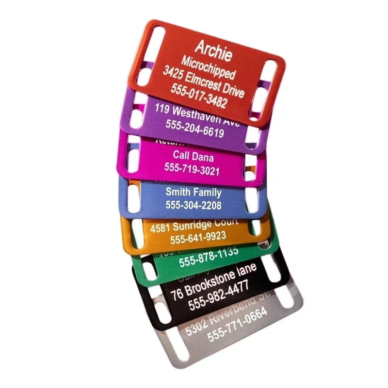 Personalized Aluminum Dog ID Tags Custom Engraved Pet Name Phone Number Anti-lost Cat Tag