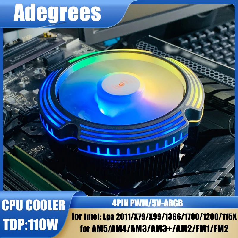 ARGB AM5 CPU Air Cooler PC Processor Cooling Fan for Intel 775 2011 1700 1200 1150 1155 1156 1366 X79 X99 AMD AM3 AM4 Ventilador