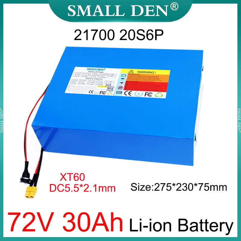 

Новый блок литиевых батарей 72 в, 30 Ач, 21700 Вт, встроенные BMS литий-ионные ячейки высокой мощности, для двухколесных скутеров, трехколесных мотоциклов