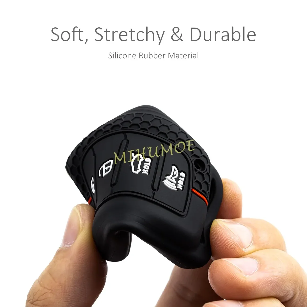 سيليكون مفتاح السيارة فوب غطاء سلسلة حلقة لشركة هيونداي سوناتا توكسون إلنترا أيونيك 2017 2018 2019 4 أزرار المفاتيح اكسسوارات #5