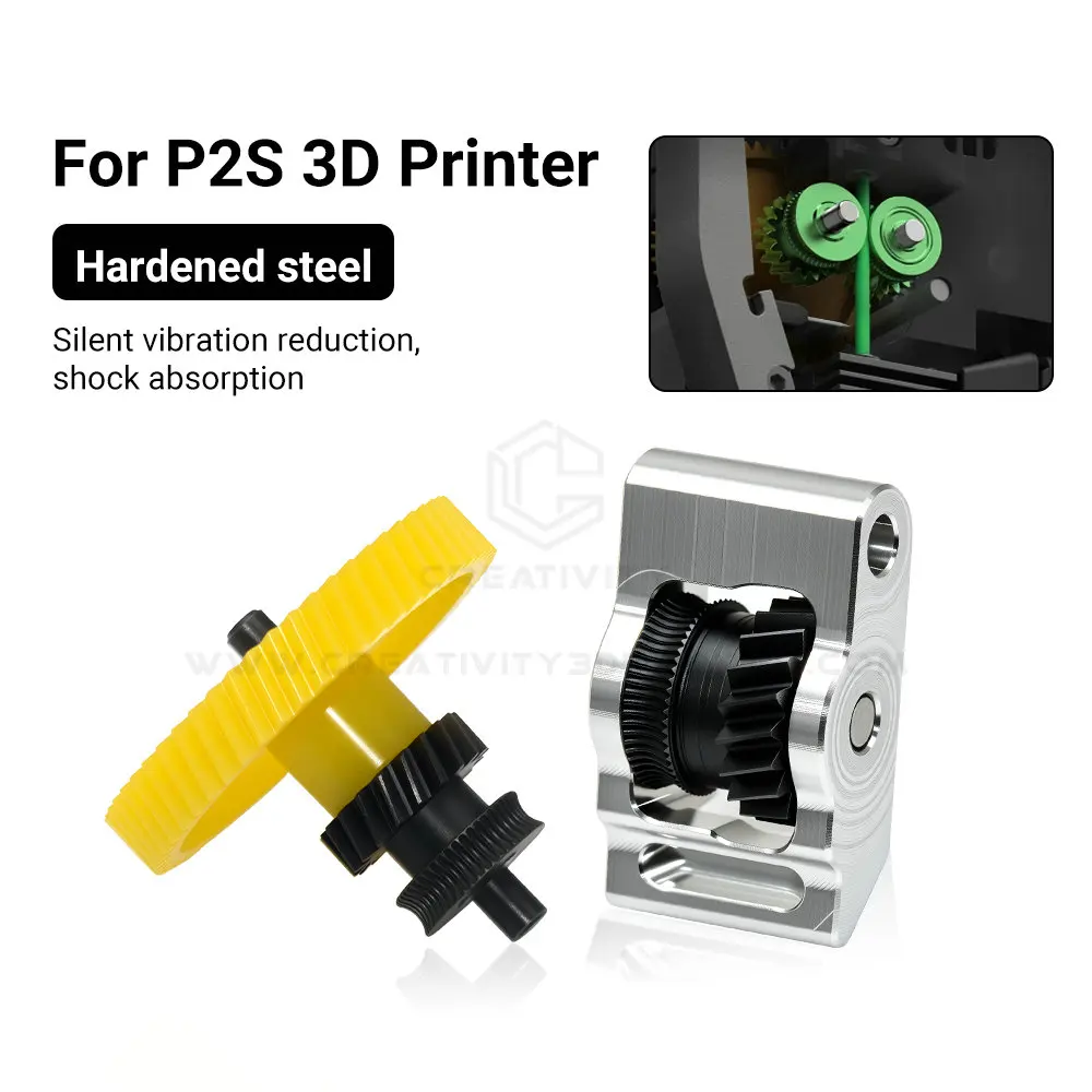Für Bamboo Lab P2S Extruder-Getriebesatz, integrierte Extrusionsgetriebebaugruppe aus gehärtetem Stahl für Bambulab P2S 3D-Druckerzubehör
