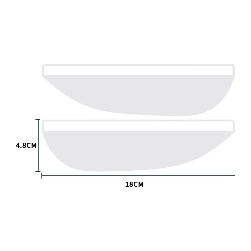 1 pair of transparent rearview mirrors with rain eyebrows and white lines. Car reversing mirror with rain protection