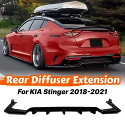 Carbon Fiber Style/Gloss Black Car Rear Bumper Diffuser Lip Spoiler For KIA Stinger 2018 2019 2020 2021 Rear Diffuser Body Kit
