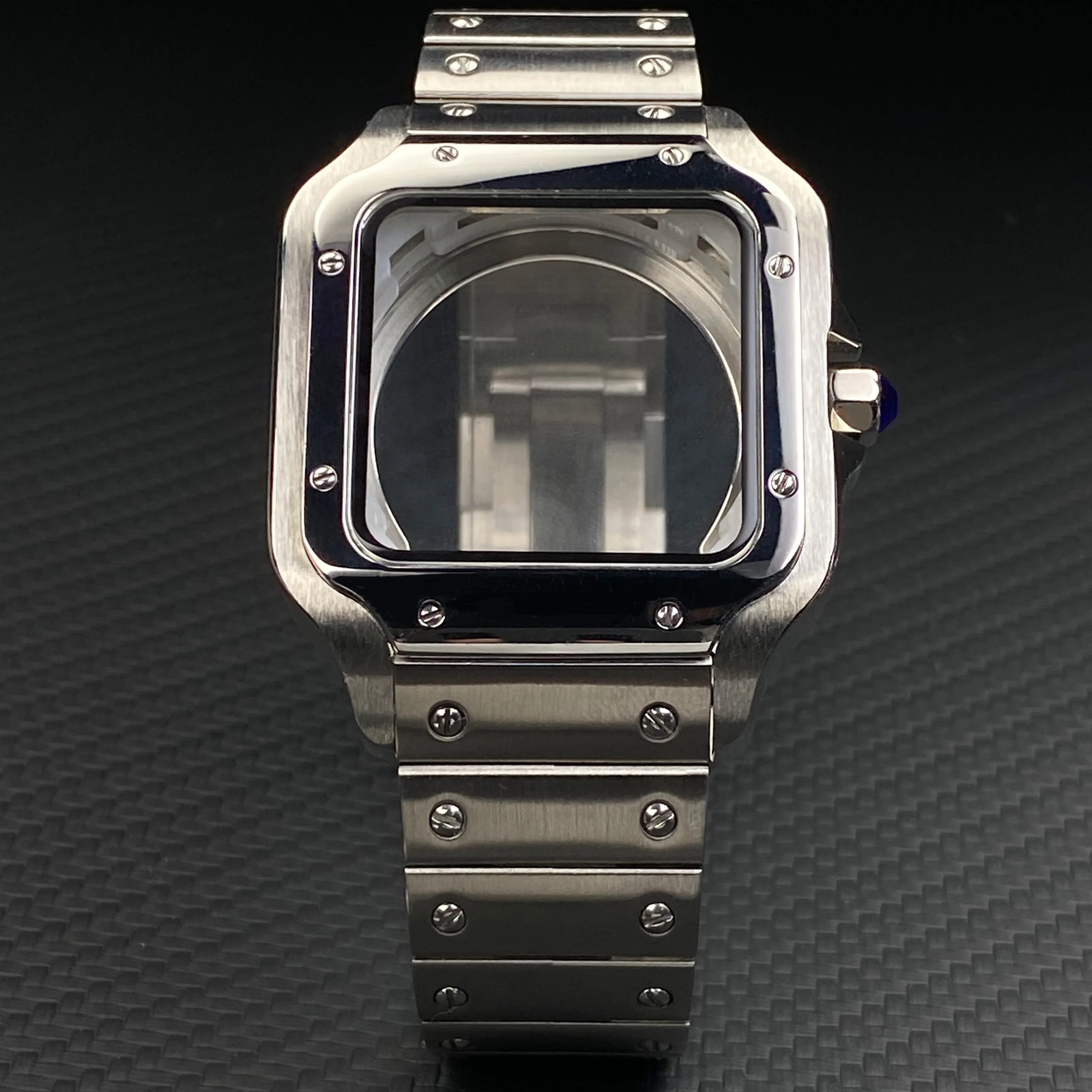 NH35 Watch Case 38mm  Square Case Set 316L Stainless Steel Watch Repair and Modification Parts for NH36 NH35 Automatic Movements