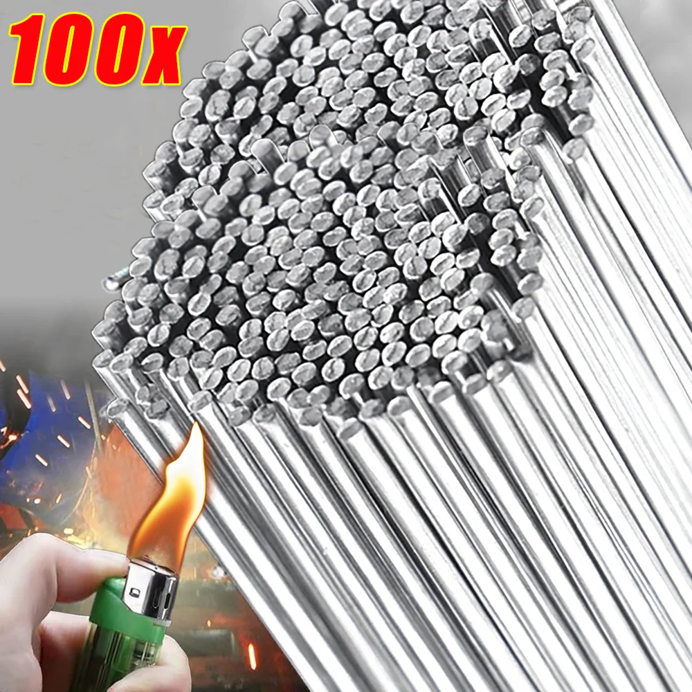 100/10Pcs Easy Melt Universal Welding Rods Wire Stainless Steel Solder Rod Cored Wire Rod Weld Bar Aluminum Repairing Agent Kits