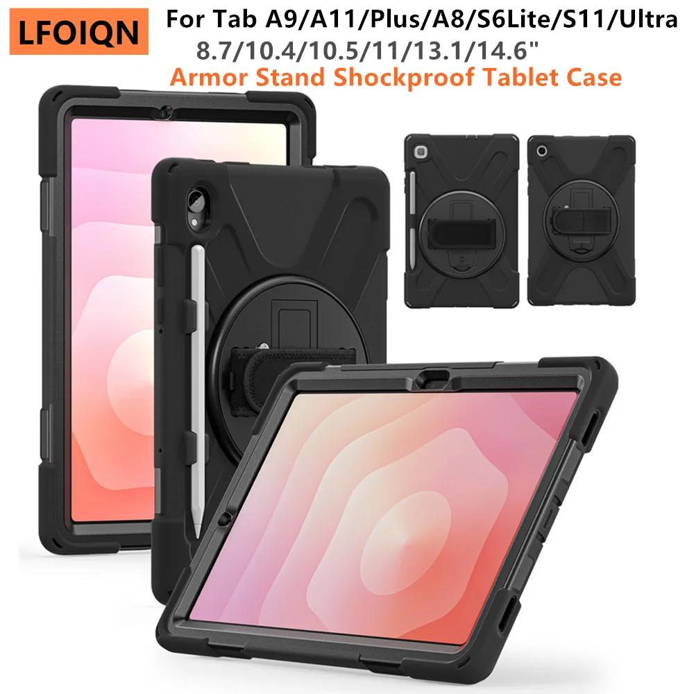 LFOIQN Kinder-Schutzhülle für Samsung Galaxy Tab S11 SM X730 X736B Tab A11 A9 8.7 A9 Plus A11 Plus 11" S6 Lite Tablet-Ständerhülle