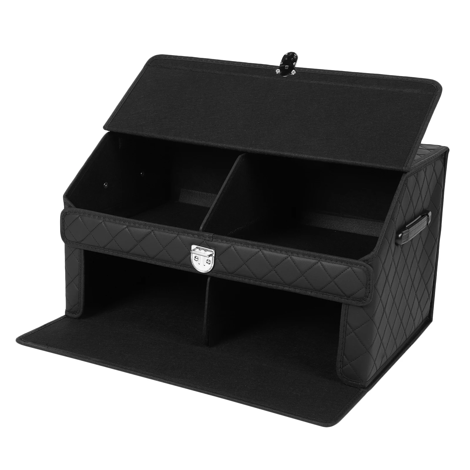 

Двухслойный органайзер для багажника автомобиля с магнитным замком, органайзер для автомобильной тележки, складной автомобильный ящик для хранения для внедорожника, фургона, грузовика, седана, джипа