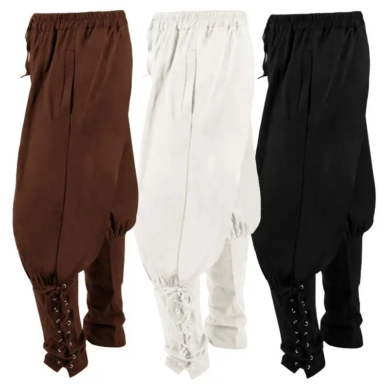 

Мужские брюки в стиле пиратов Средневековья и Ренессанса для театральных постановок, свободного кроя, с широкой талией, для Хэллоуина