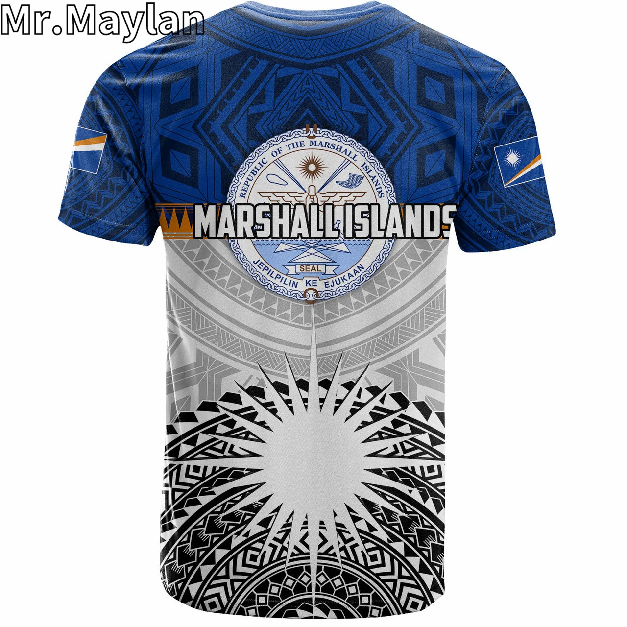 Custom 3D Marshall Islands Polynesian Hawaii T-Shirt Micronesian Coat Of Arms Tattoo Tshirt Men Women Streetwear Unisex Tee Tops