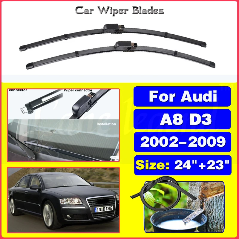 Wiper Front Wiper Blades For Audi A8 D3 2002 2003 2004 2005 2006 2007 2008 2009 Windshield Windscreen Front Window 24