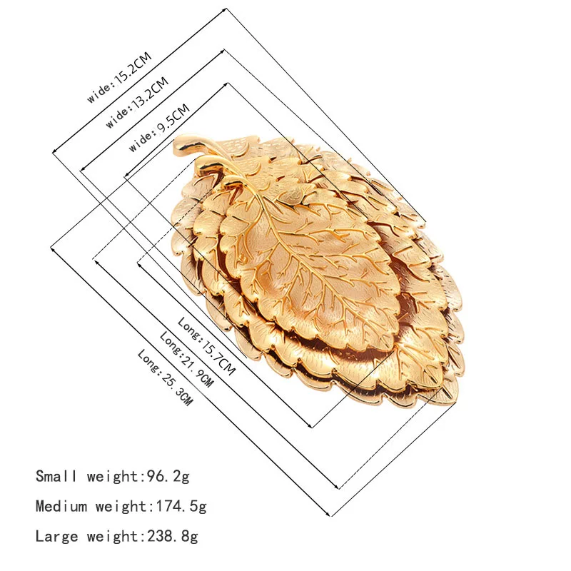 European Leaf Shape Gold Plate Dry Fruit Tray Decorative Plate Metal Snacks Serving Tray for Serving Biscuit Pastry Dessert - Image 5